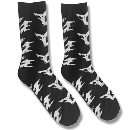 FGE Logo Cushioned Socks (Black/White) (Fall Collection)